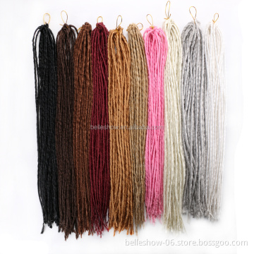 Hot sell wholesale Braiding Hair Extensions 20inch 24roots/pcs Crochet Hair Handmade Dreadlocks Soft Faux Locs